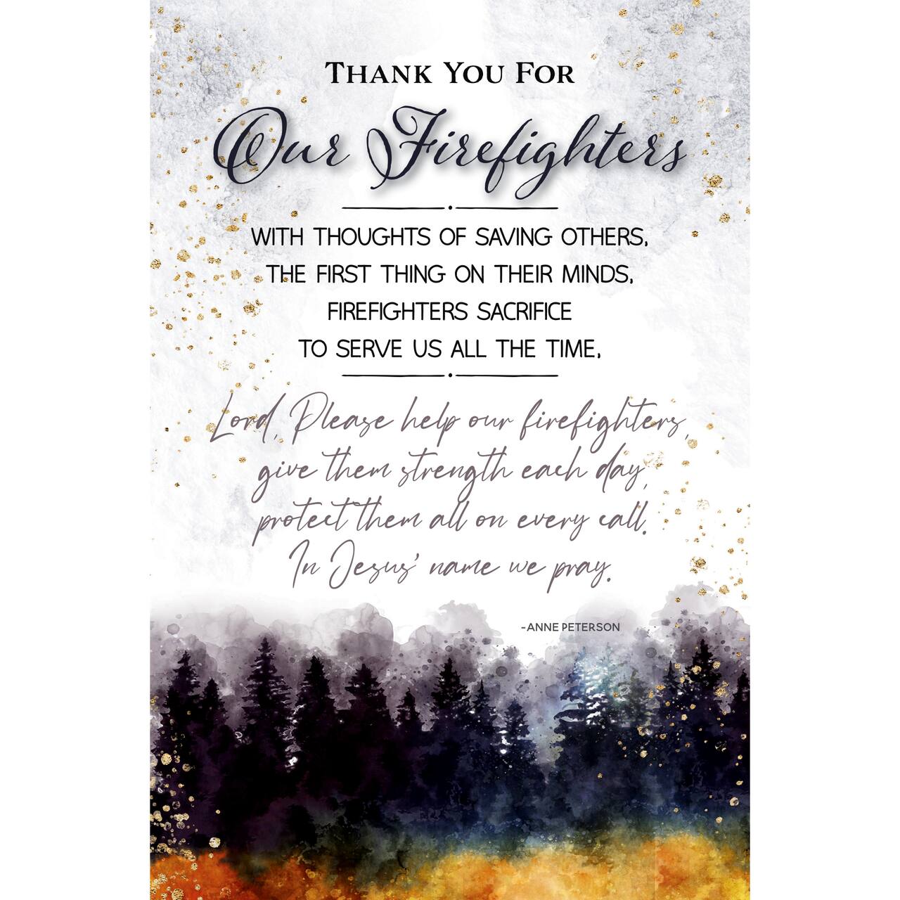 Thank You For Our Firefighters Inspirational Wood Plaque